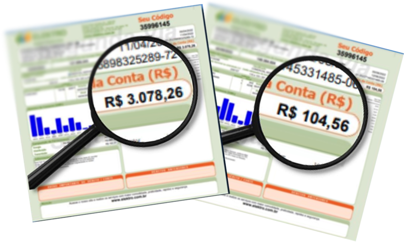 Comparação entre duas contas de energia